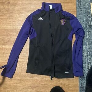Adidas Women's Black and Purple Varsity Jacket